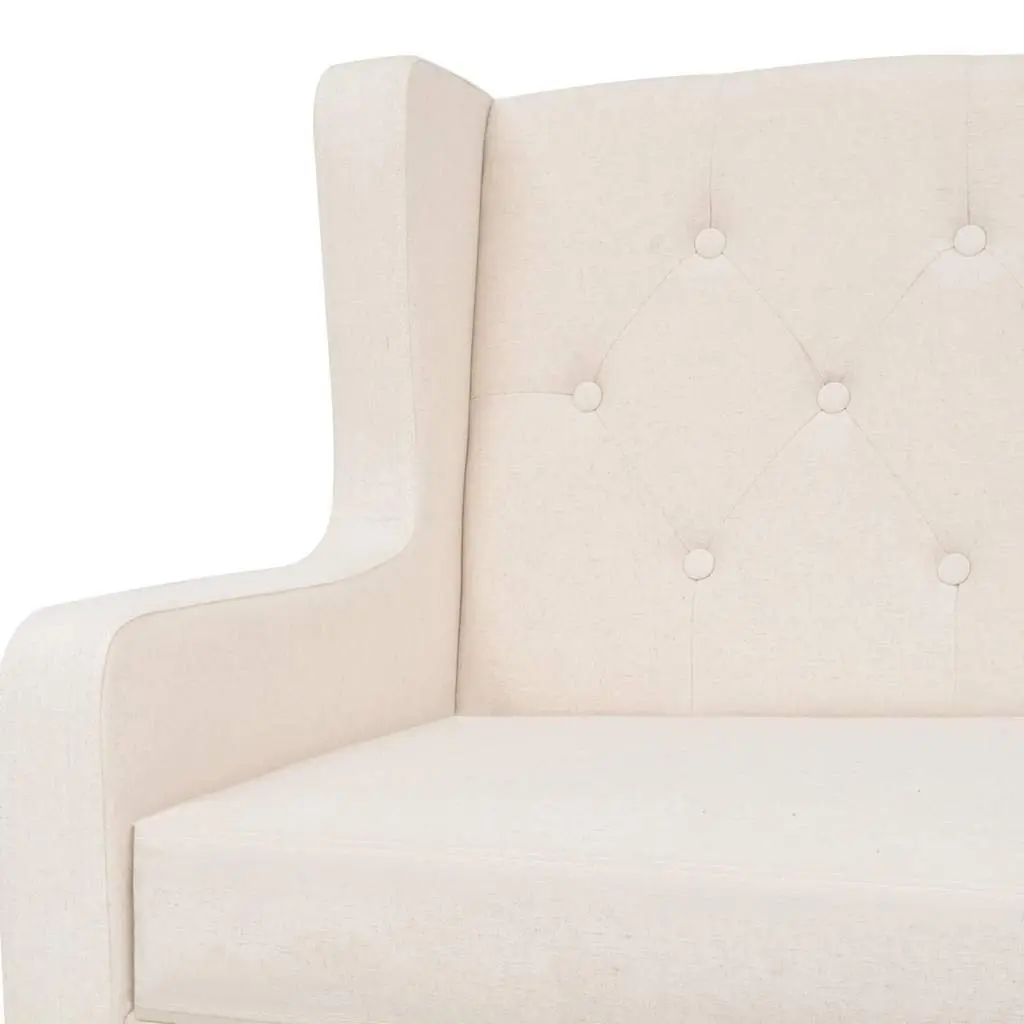 Fabric Sofa Set 2 Pieces Soft Upholstered White 2-Seater 3-Seater