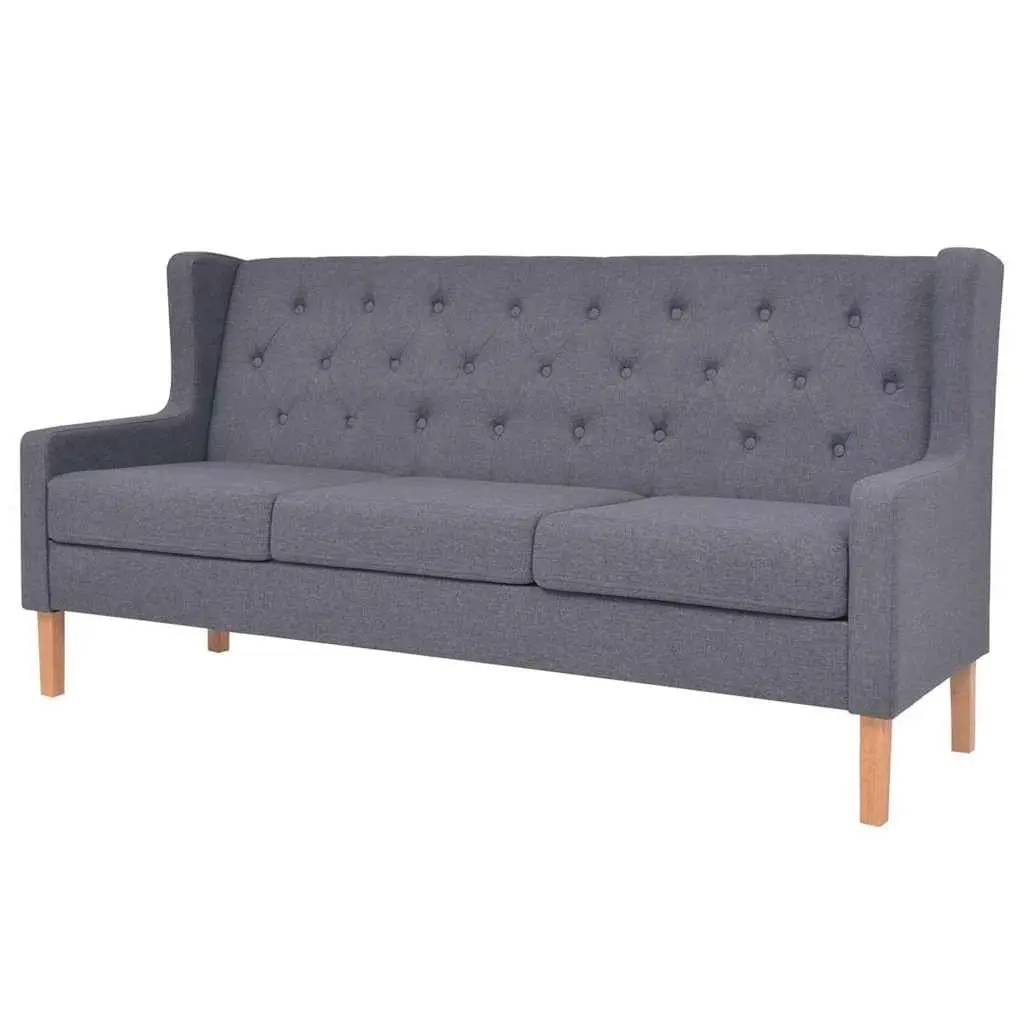 2 Piece Fabric Sofa Set Grey Comfortable Lounge Seating 2-Seater 3-Seater Suite