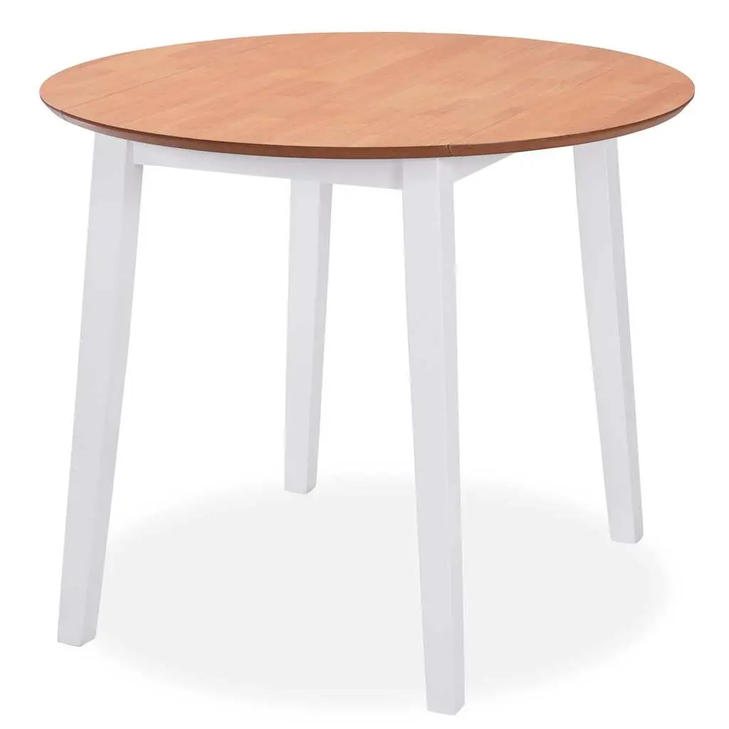 Dining Set 3 Pieces Drop-Leaf Table Chairs White Kitchen Furniture Compact