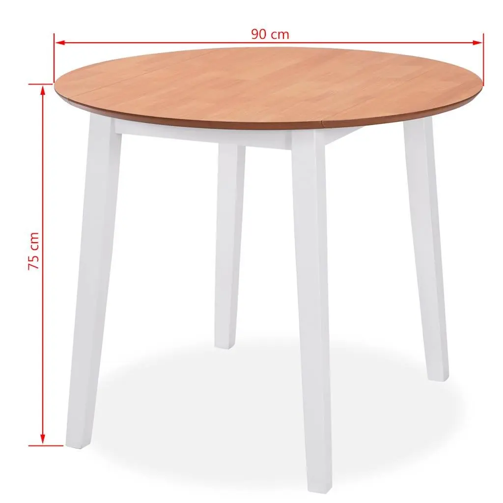 Dining Set 3 Pieces Drop-Leaf Table Chairs White Kitchen Furniture Compact