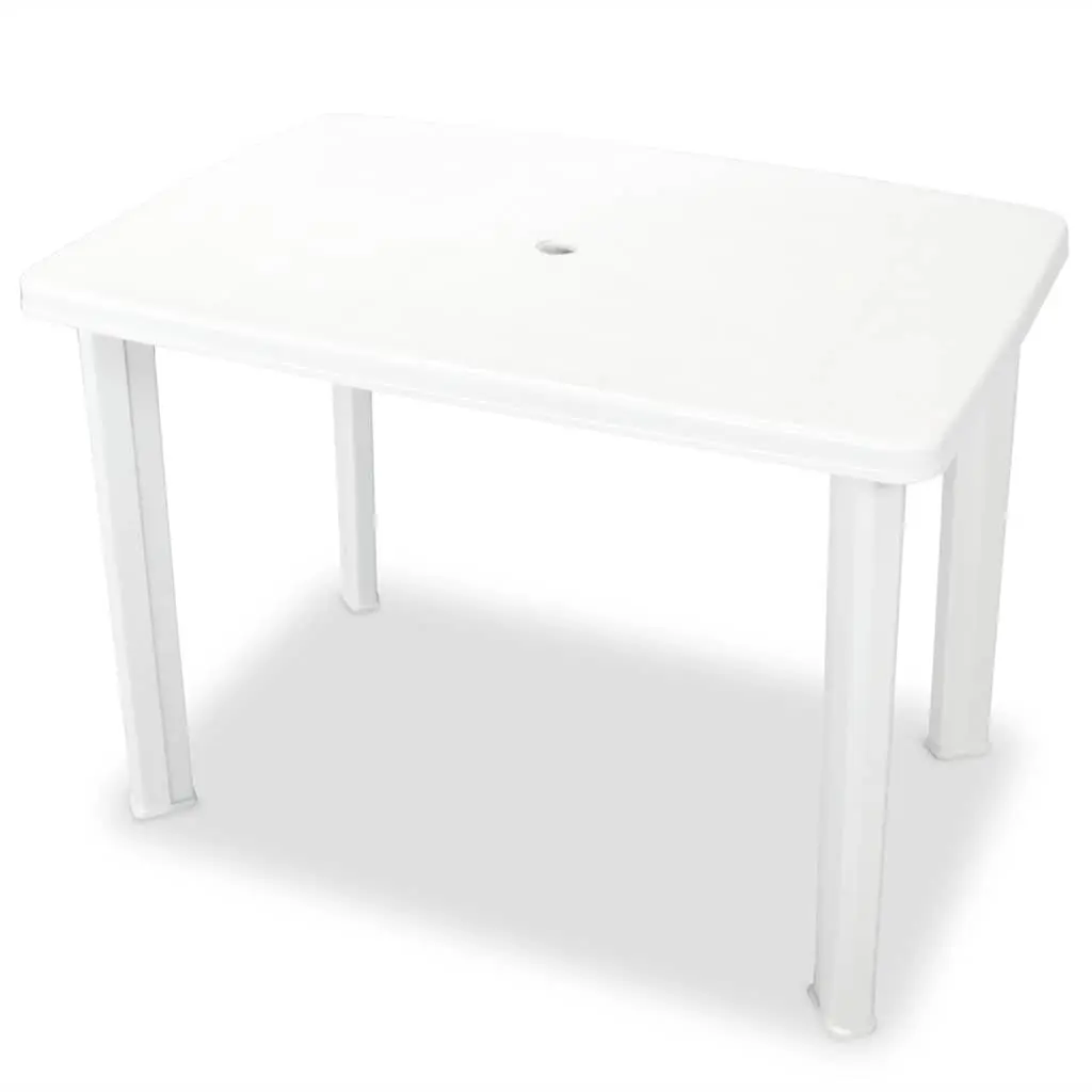 Outdoor Bistro Set Weather-Resistant 3 Piece White Garden Patio Dining Table Folding Chairs