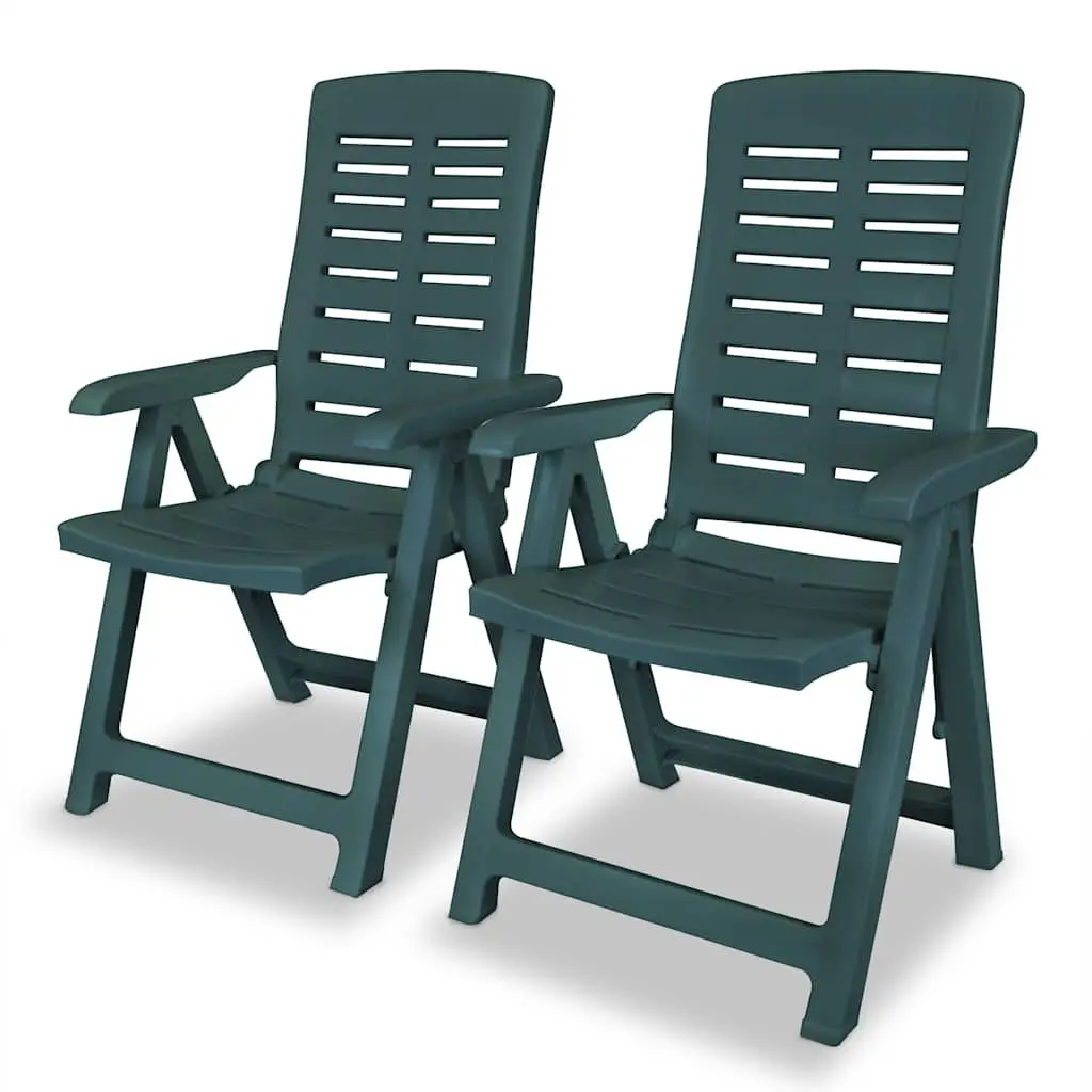 3 Piece Bistro Set Weather-Resistant Garden Patio Dining Table and 2 Folding Chairs Green