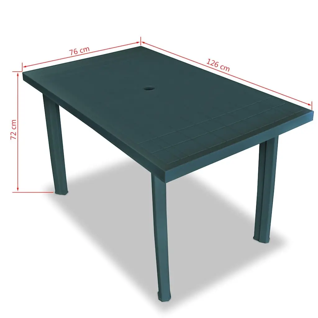 Outdoor Dining Set Weather-resistant 7 Piece Folding Chairs Garden Table Green