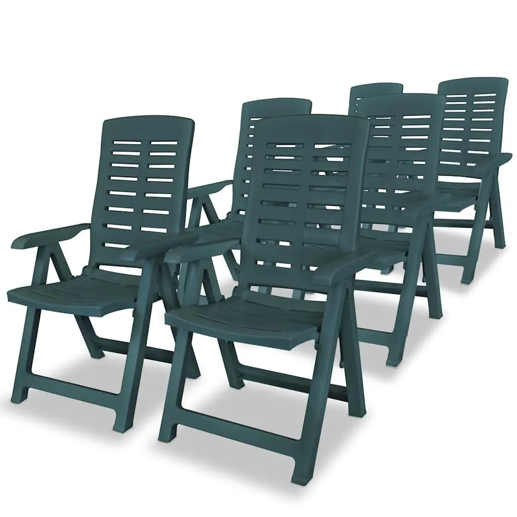 Outdoor Dining Set Weather-resistant 7 Piece Folding Chairs Garden Table Green