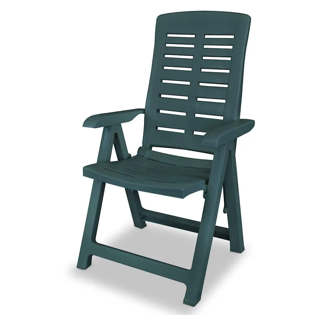 Outdoor Dining Set Weather-resistant 7 Piece Folding Chairs Garden Table Green