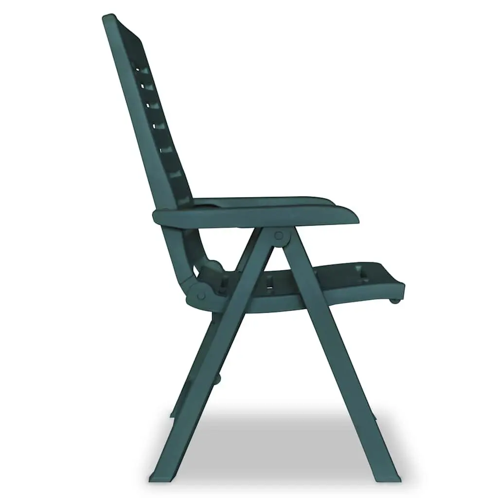 Outdoor Dining Set Weather-resistant 7 Piece Folding Chairs Garden Table Green