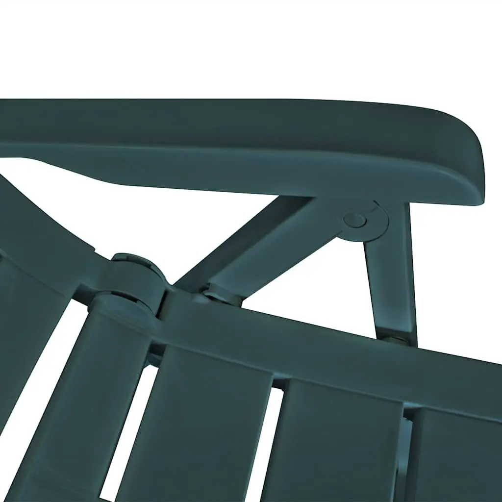 Outdoor Dining Set Weather-resistant 7 Piece Folding Chairs Garden Table Green