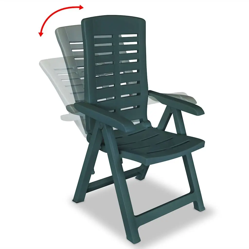 Outdoor Dining Set Weather-resistant 7 Piece Folding Chairs Garden Table Green