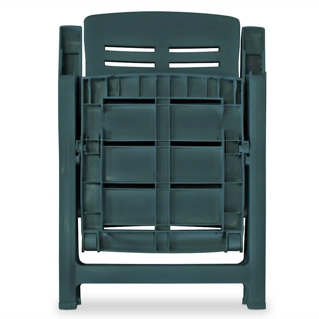 Outdoor Dining Set Weather-resistant 7 Piece Folding Chairs Garden Table Green