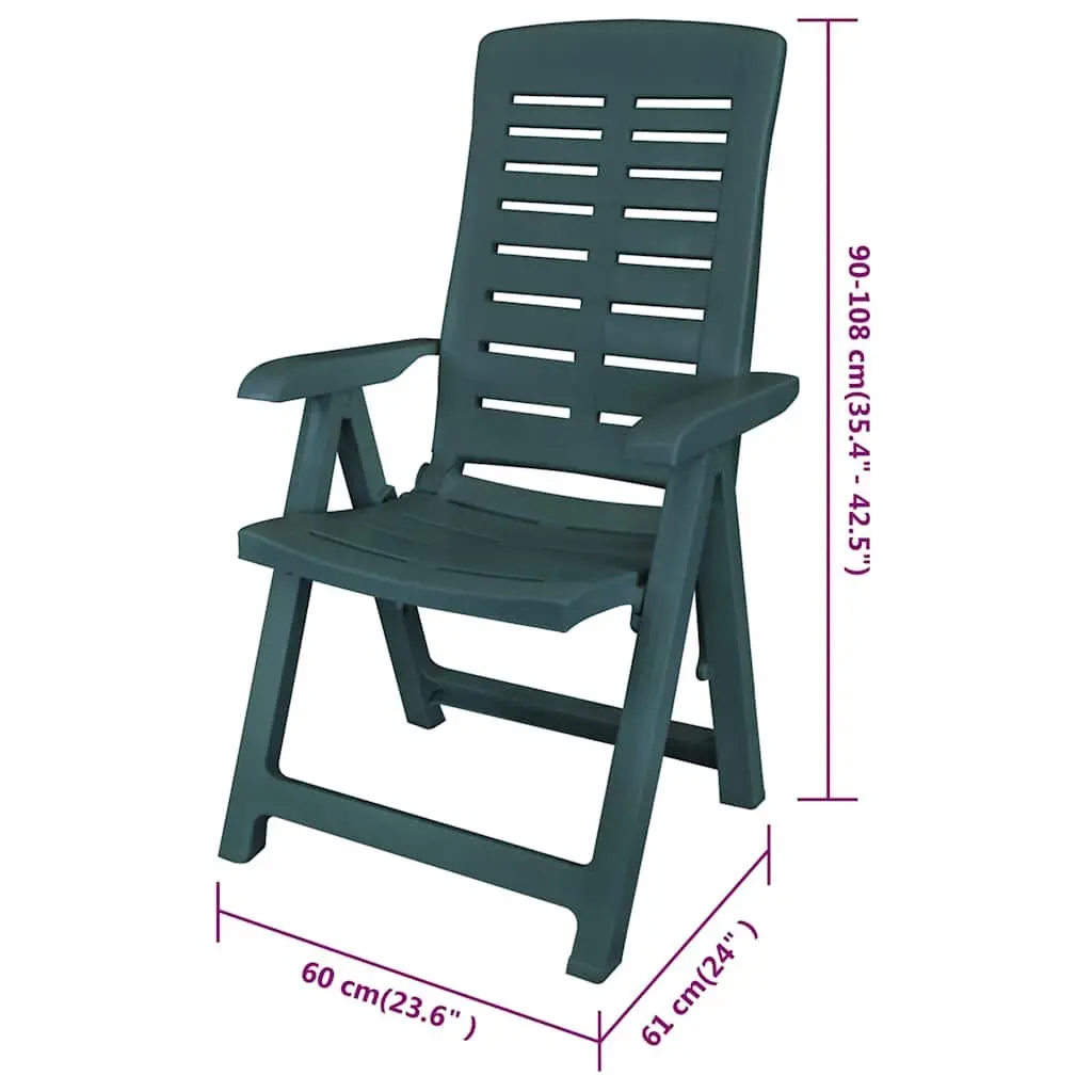 Outdoor Dining Set Weather-resistant 7 Piece Folding Chairs Garden Table Green