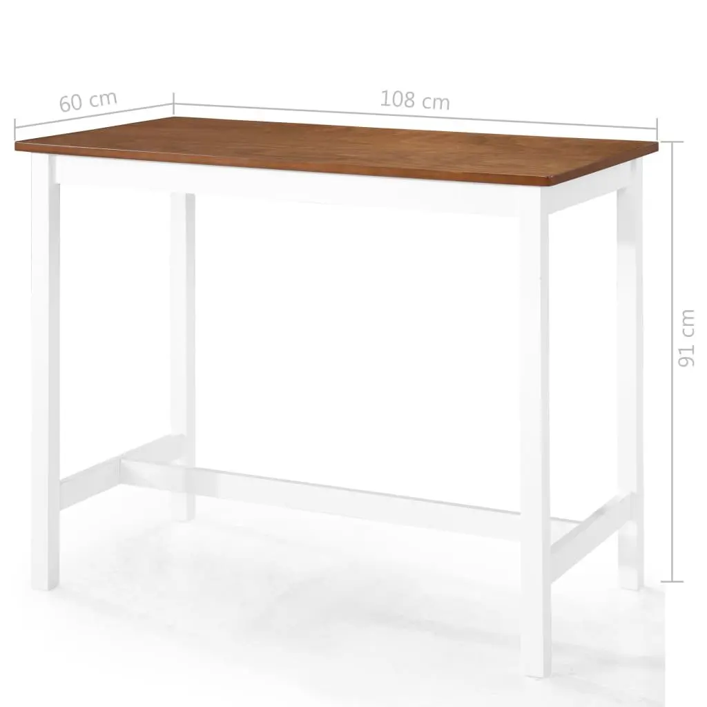 Bar Table and Stool Set 5 Pieces MDF Wood Dark Brown