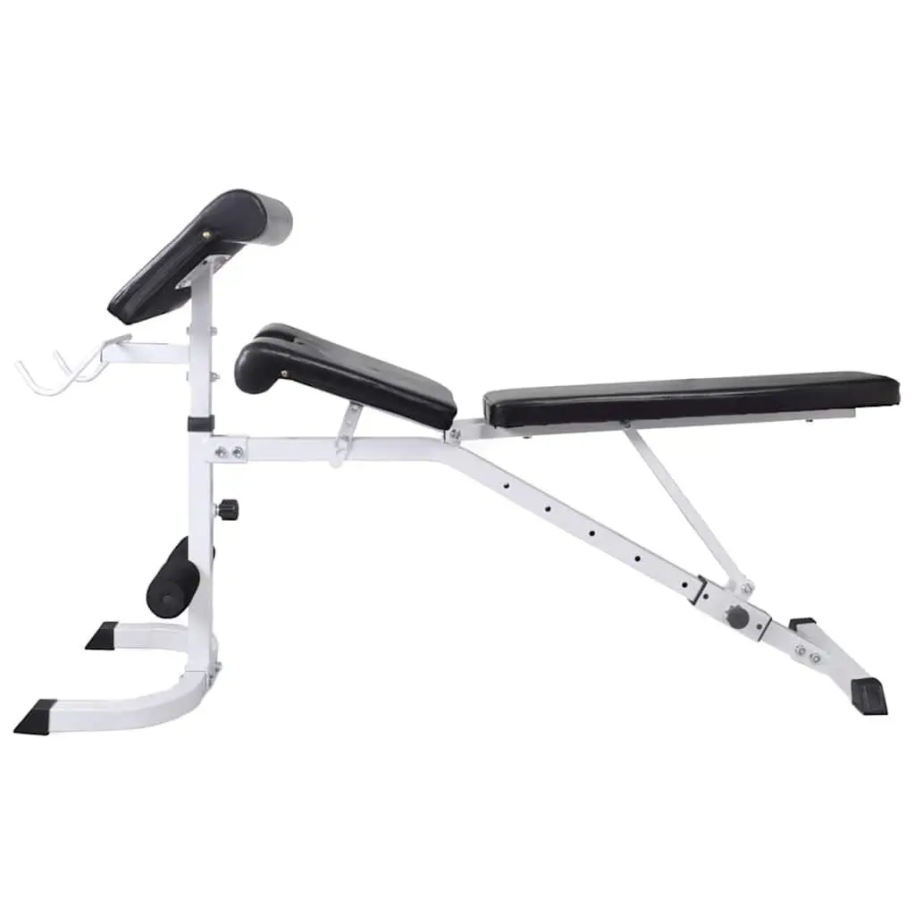 Adjustable Workout Bench with Arm Curl Cushion Steel Frame Black