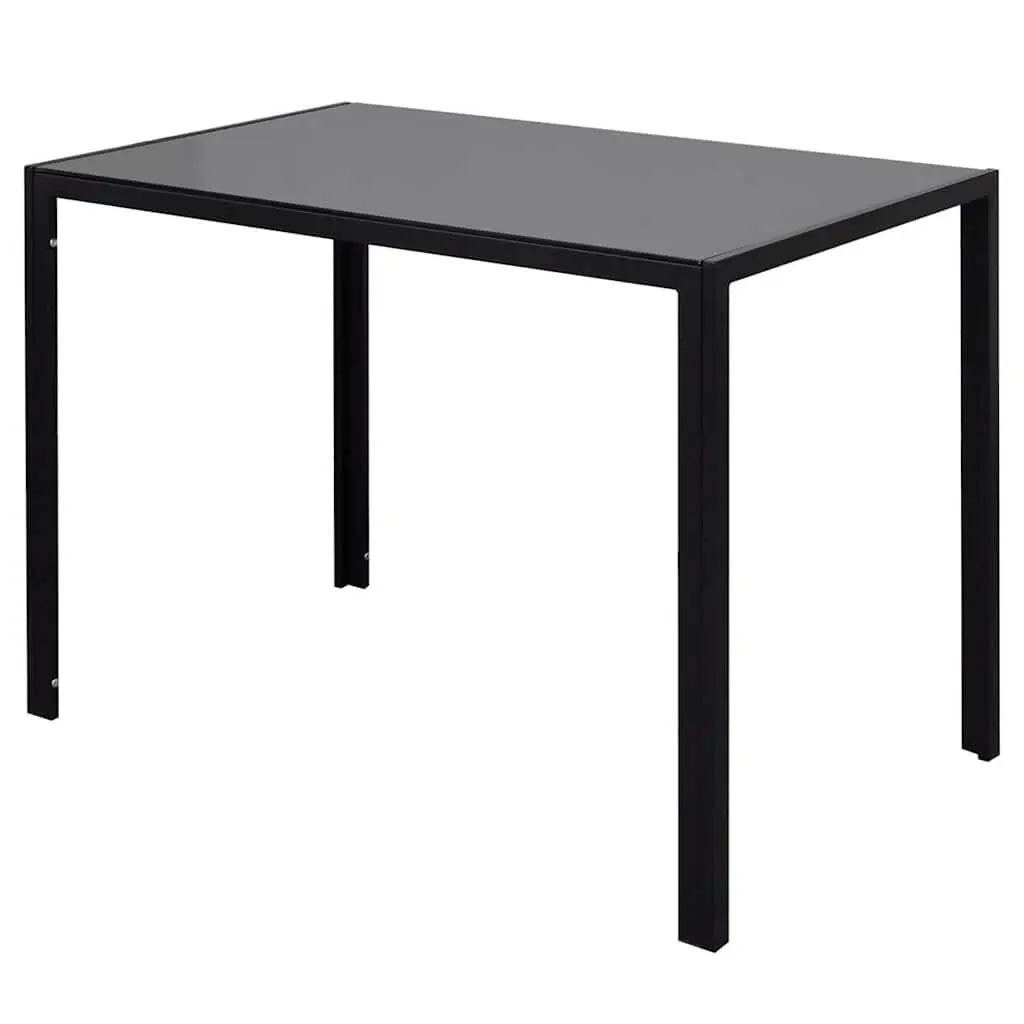 Dining Set 5 Pieces Kitchen Table Chairs Artificial Leather Black White Modern