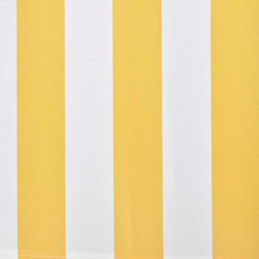 Folding Manual Awning 300cm Garden Patio Outdoor Sun Shade Yellow White