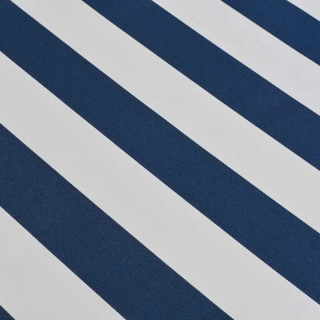 Folding Manual Awning 400cm Garden Patio Outdoor Shade Canopy Blue White