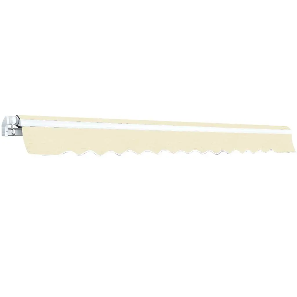 Folding Manual Awning Crank Operated 400cm Cream Outdoor Garden Patio Shade