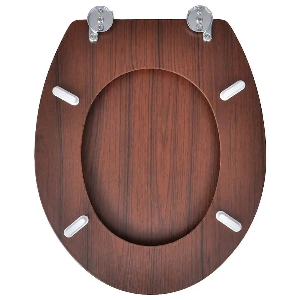 Toilet Seats with Lids Universal MDF Brown 2 Piece
