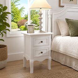 Bedside Tables Set of 4 with Drawers White Nightstands Cabinet Bedroom Furniture