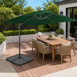Garden Parasol Green UV-Resistant Outdoor Umbrella with Portable Base