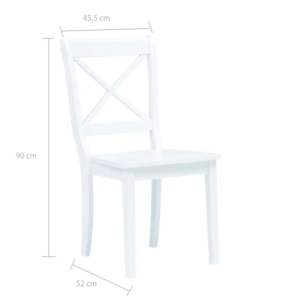 5 Piece Dining Set White Wooden Table and Chairs Kitchen Furniture Room Dinner