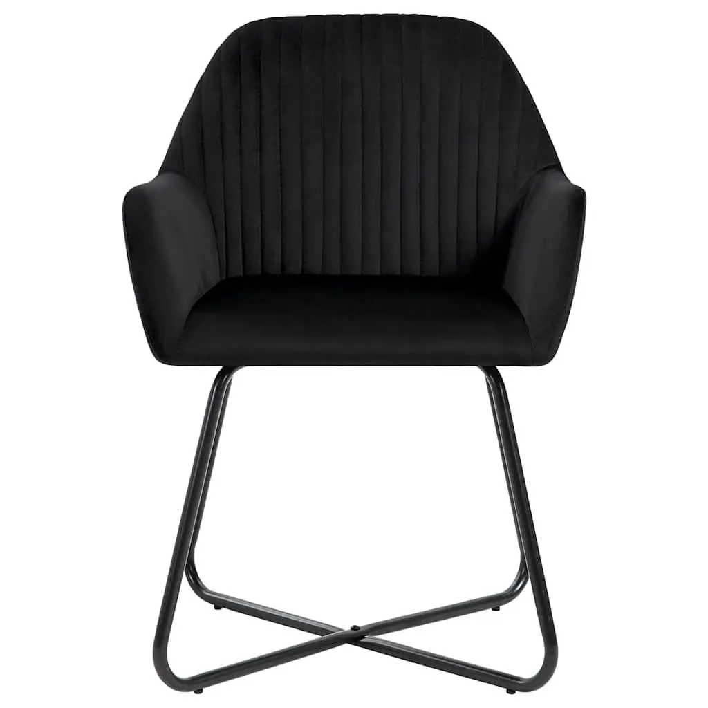 Dining Chairs Set of 6 Black Velvet Kitchen Living Room Seating Furniture