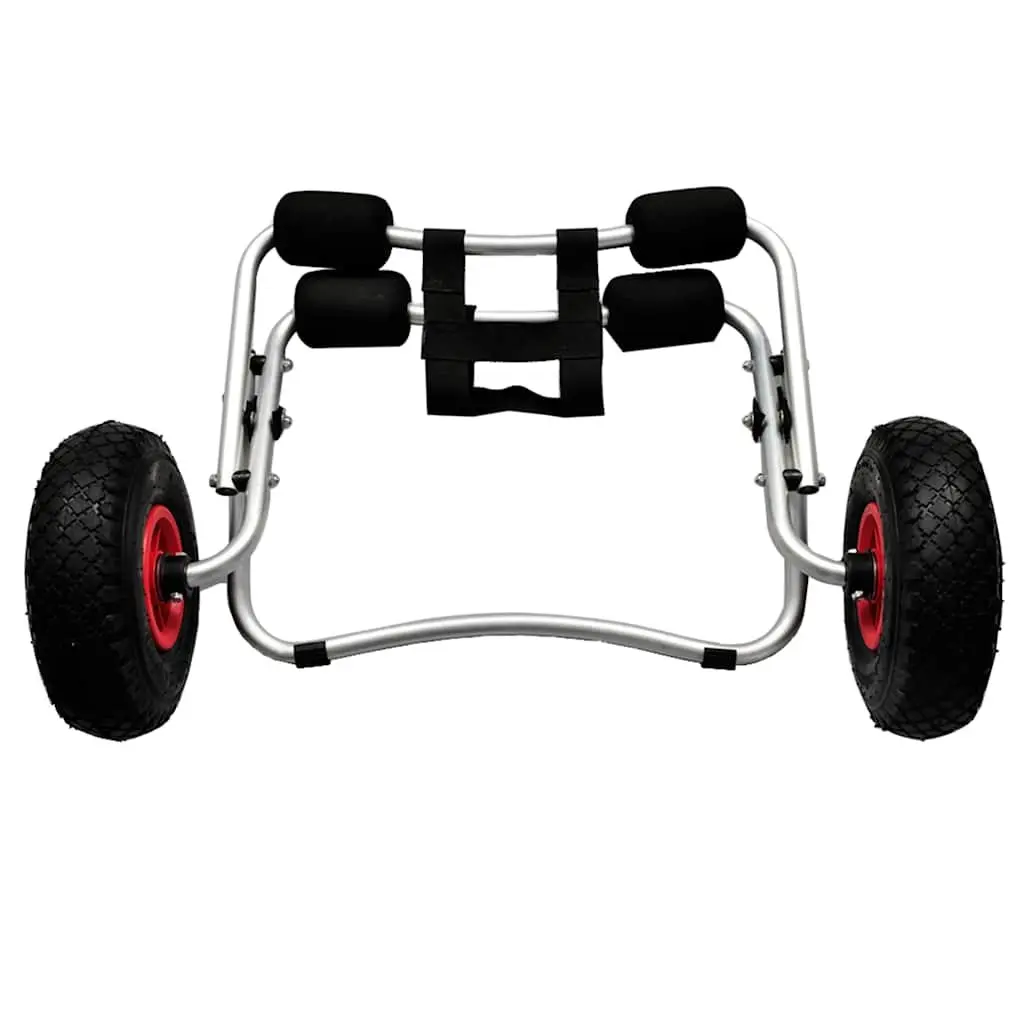 Kayak Trolley Cart Aluminum Frame Foam Bumpers Inflatable Wheels White