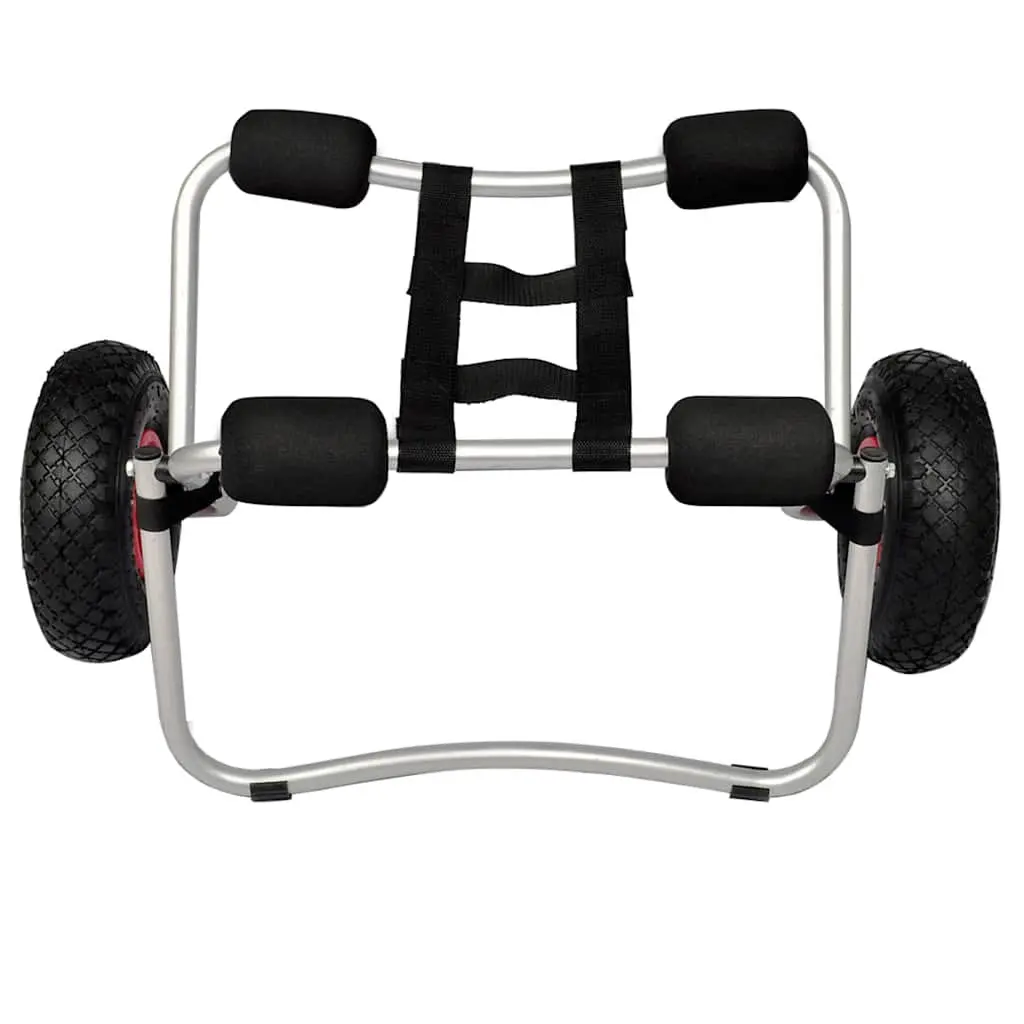 Kayak Trolley Cart Aluminum Frame Foam Bumpers Inflatable Wheels White