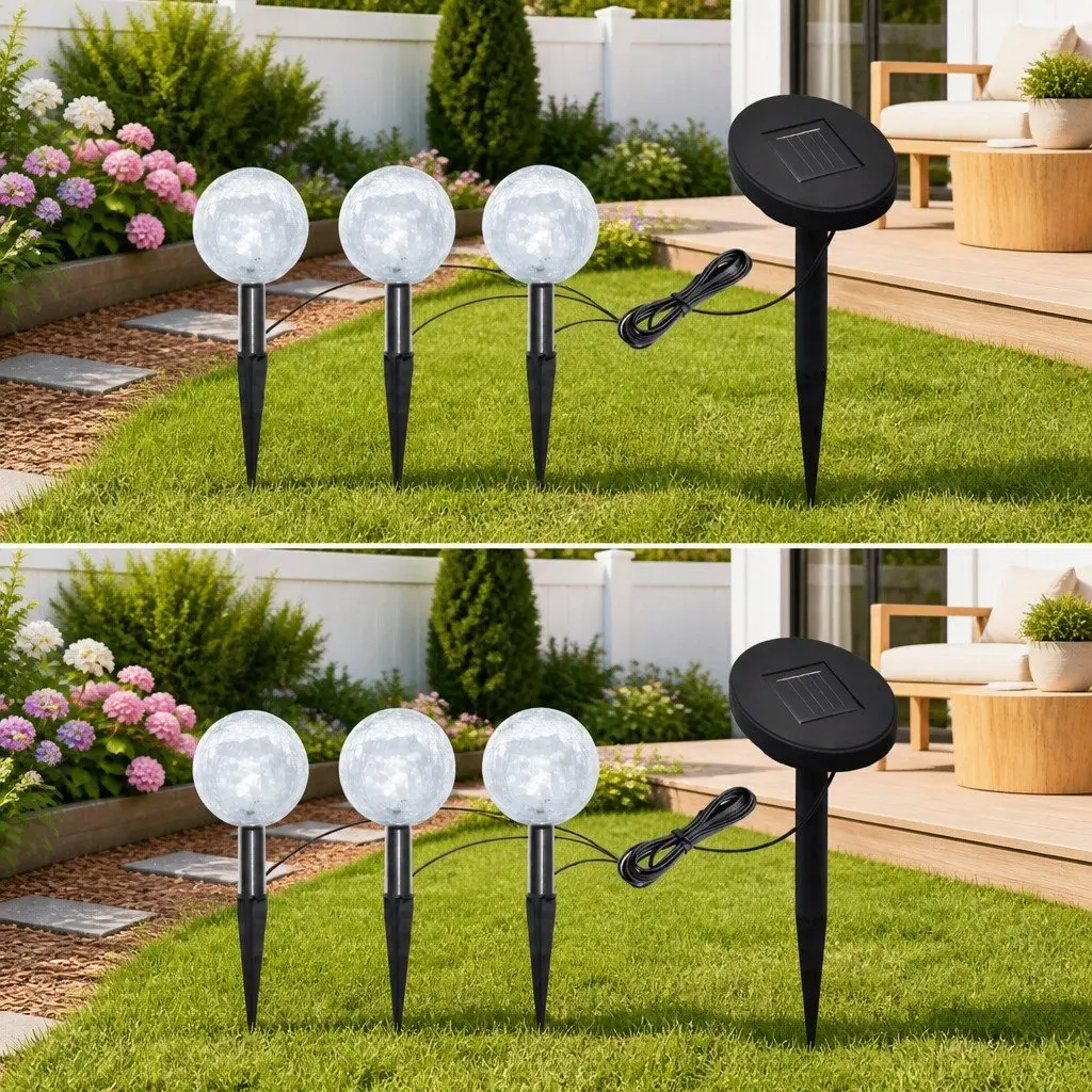 Solar Garden Lights LED Ball Outdoor Pathway Lighting 6 Pack White