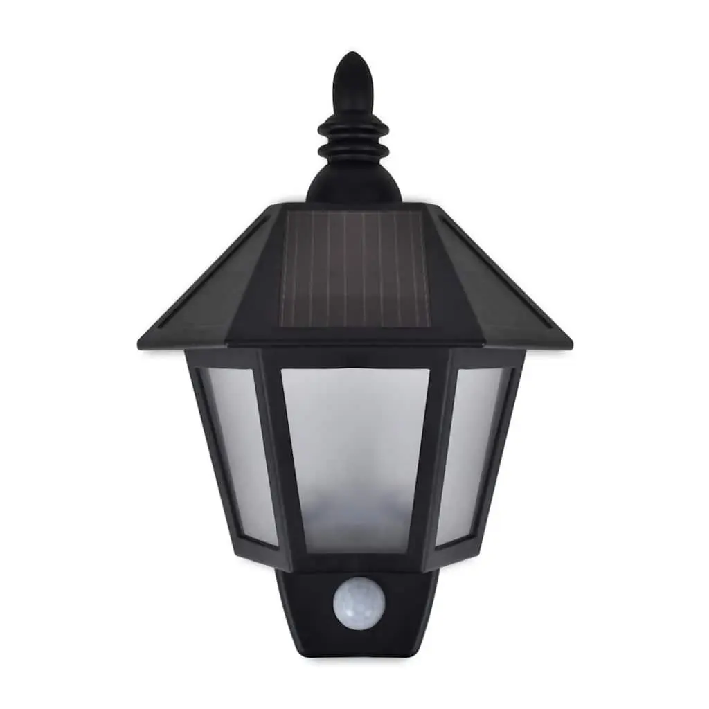 Solar Wall Lamps Motion Sensor Outdoor Lighting Black 2 Piece