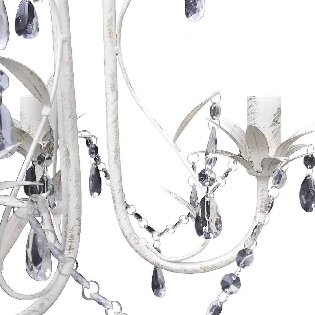 Crystal Pendant Ceiling Lamp Chandelier 4 Pack White Elegant Foyer Dining Room