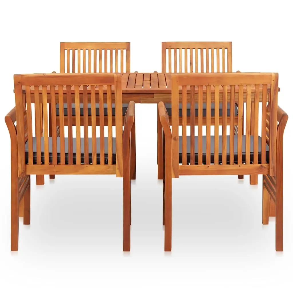 5 Piece Outdoor Dining Set Wood Acacia Table Chairs with Cushions Patio