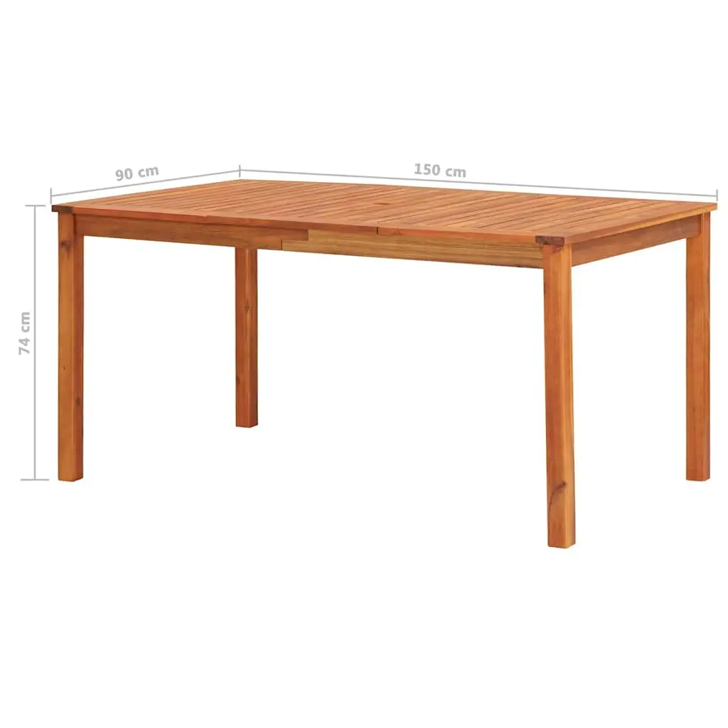5 Piece Outdoor Dining Set Wood Acacia Table Chairs with Cushions Patio
