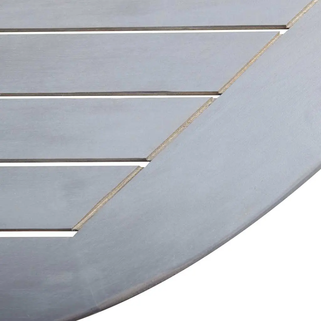5 Piece Outdoor Dining Set Solid Wood Folding Table Chairs Grey