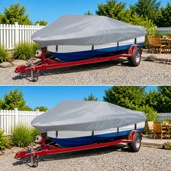 Boat Storage Cover 2 Pack Grey 610-671cm Length 254cm Width Heavy Duty