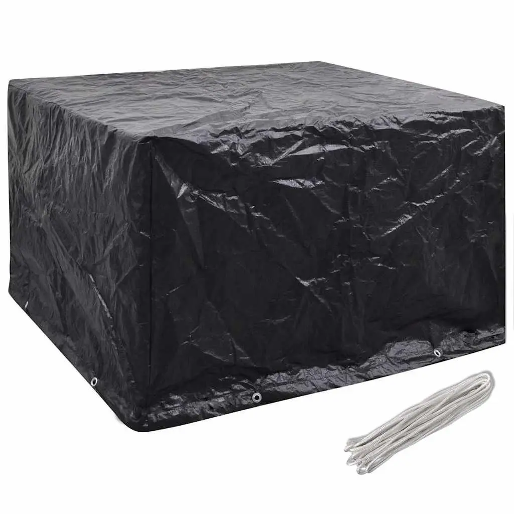 Garden Furniture Covers Protective 135x135x90cm Black Polyethylene 2 Piece