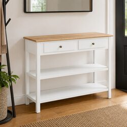 Sideboard White Storage Cabinet 2 Drawers 2 Shelves Home Furniture Organiser
