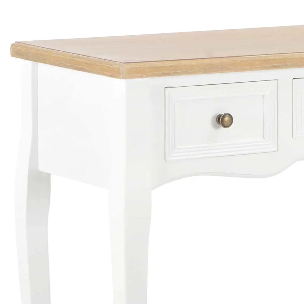 Console Table Three Drawers Compact White