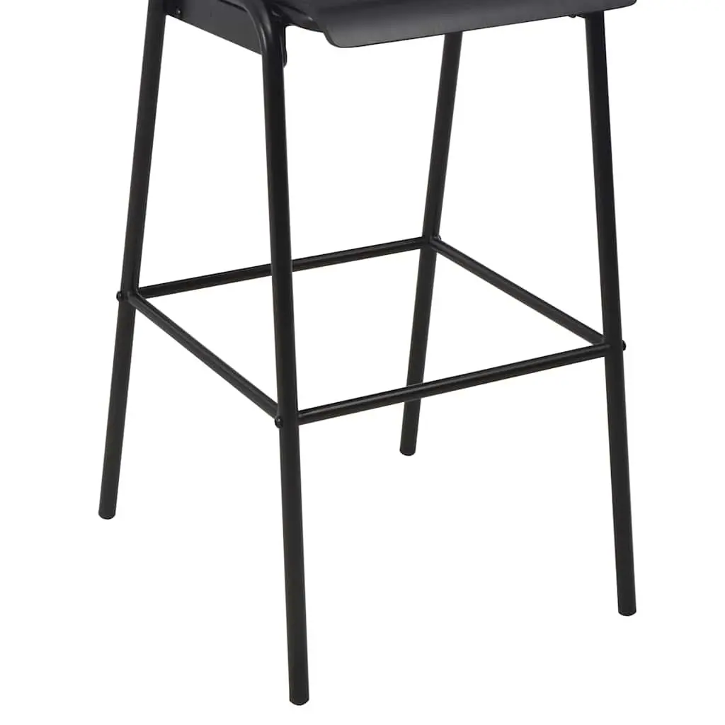 Bar Stools Stackable Plywood Kitchen Dining Chairs Black Steel Legs 2 Piece