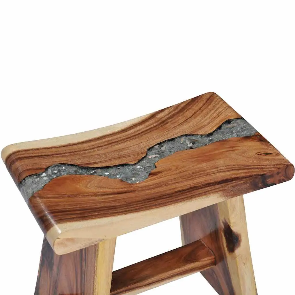 Stool Solid Wood and Polyresin Multicolour Home Decor Side Table