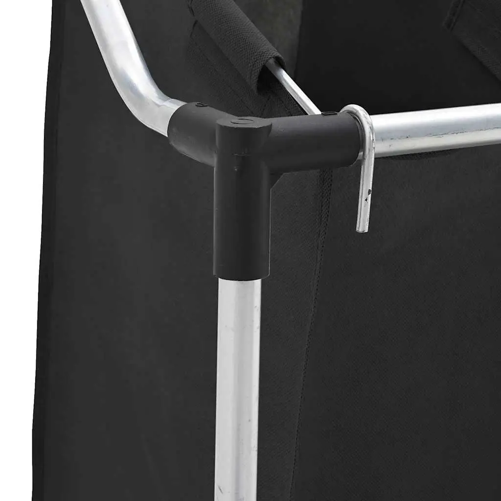 Laundry Sorter 3 Bags Black Steel Frame Wheels Handles Utility Room Organizer
