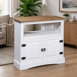 Console Table Mexican Pine White Side Cabinet End Table 80x43x78cm