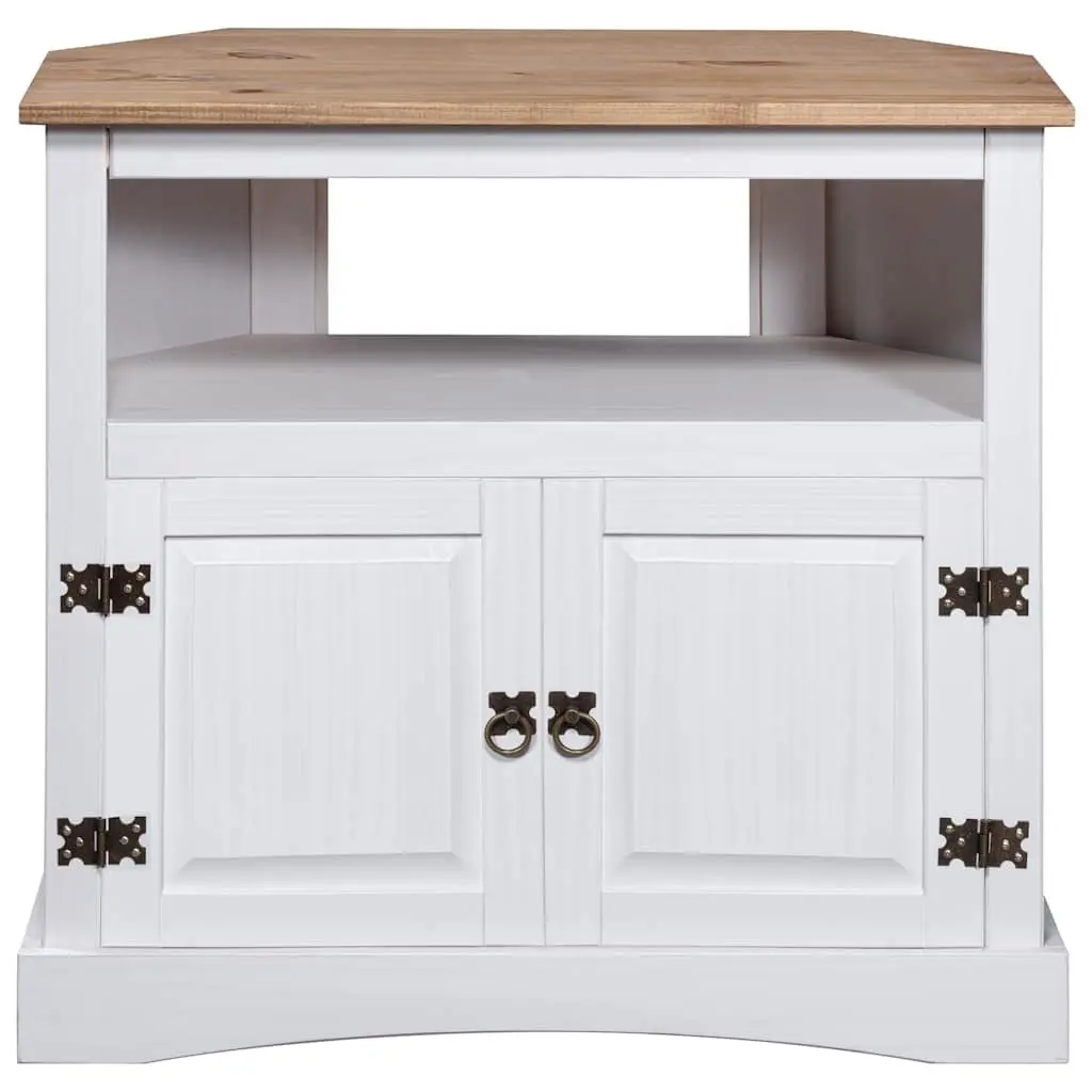 Console Table Solid Pinewood White 80x43x78cm Mexican Corona Style Side Cabinet