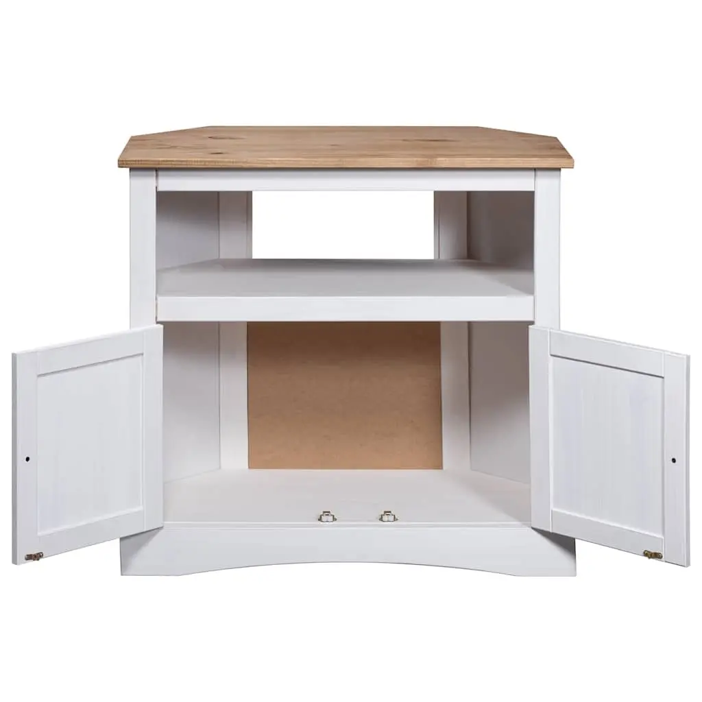 Console Table Solid Pinewood White 80x43x78cm Mexican Corona Style Side Cabinet