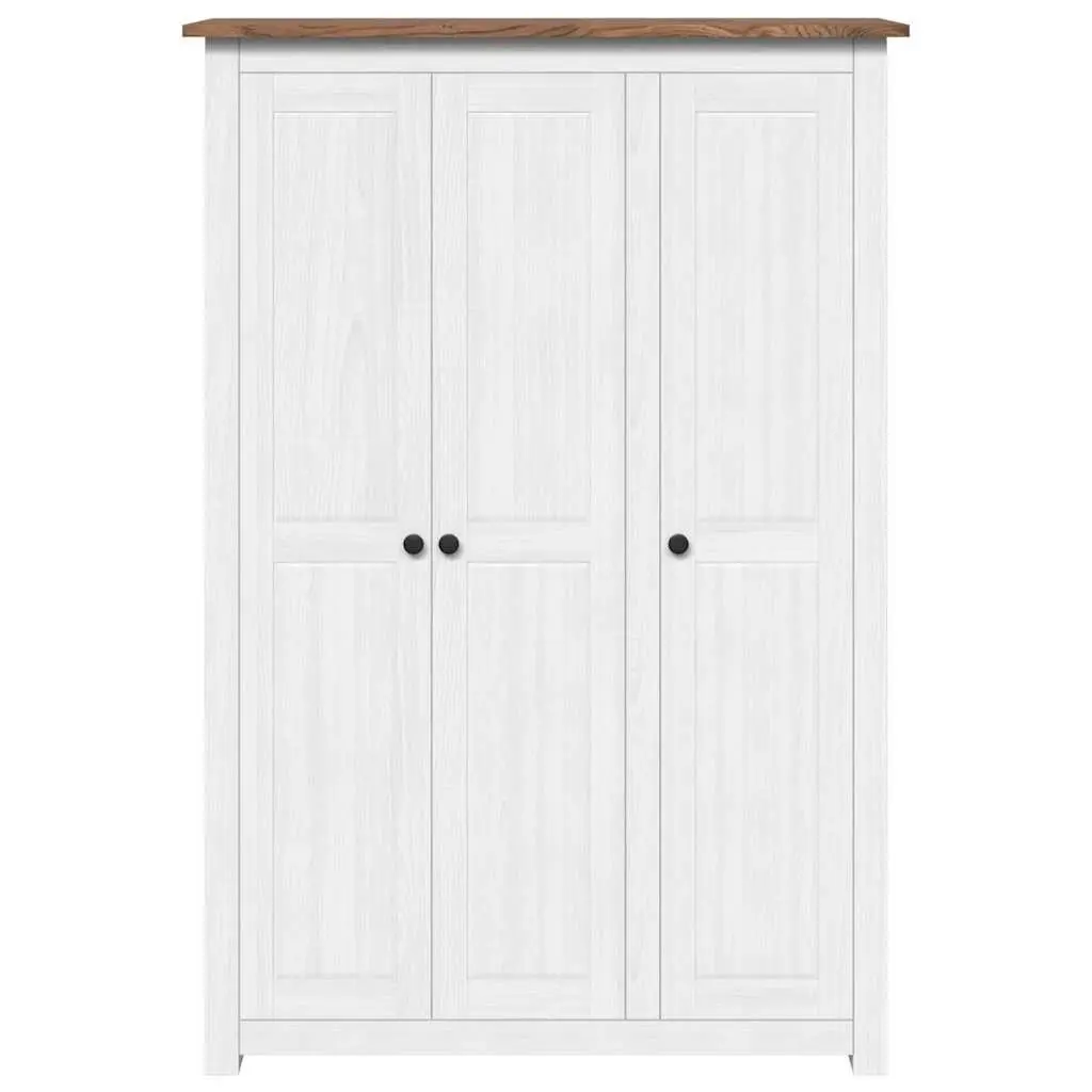 3-Door Wardrobe White Storage Cabinet Cupboard Bedroom Furniture Pine Shelves