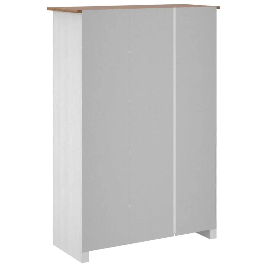 3-Door Wardrobe White Storage Cabinet Cupboard Bedroom Furniture Pine Shelves
