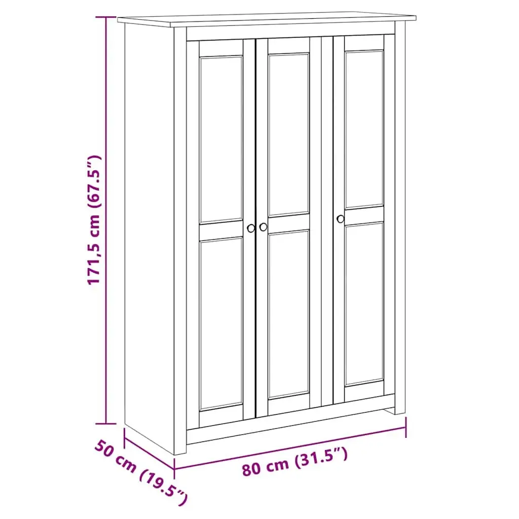 3-Door Wardrobe White Storage Cabinet Cupboard Bedroom Furniture Pine Shelves