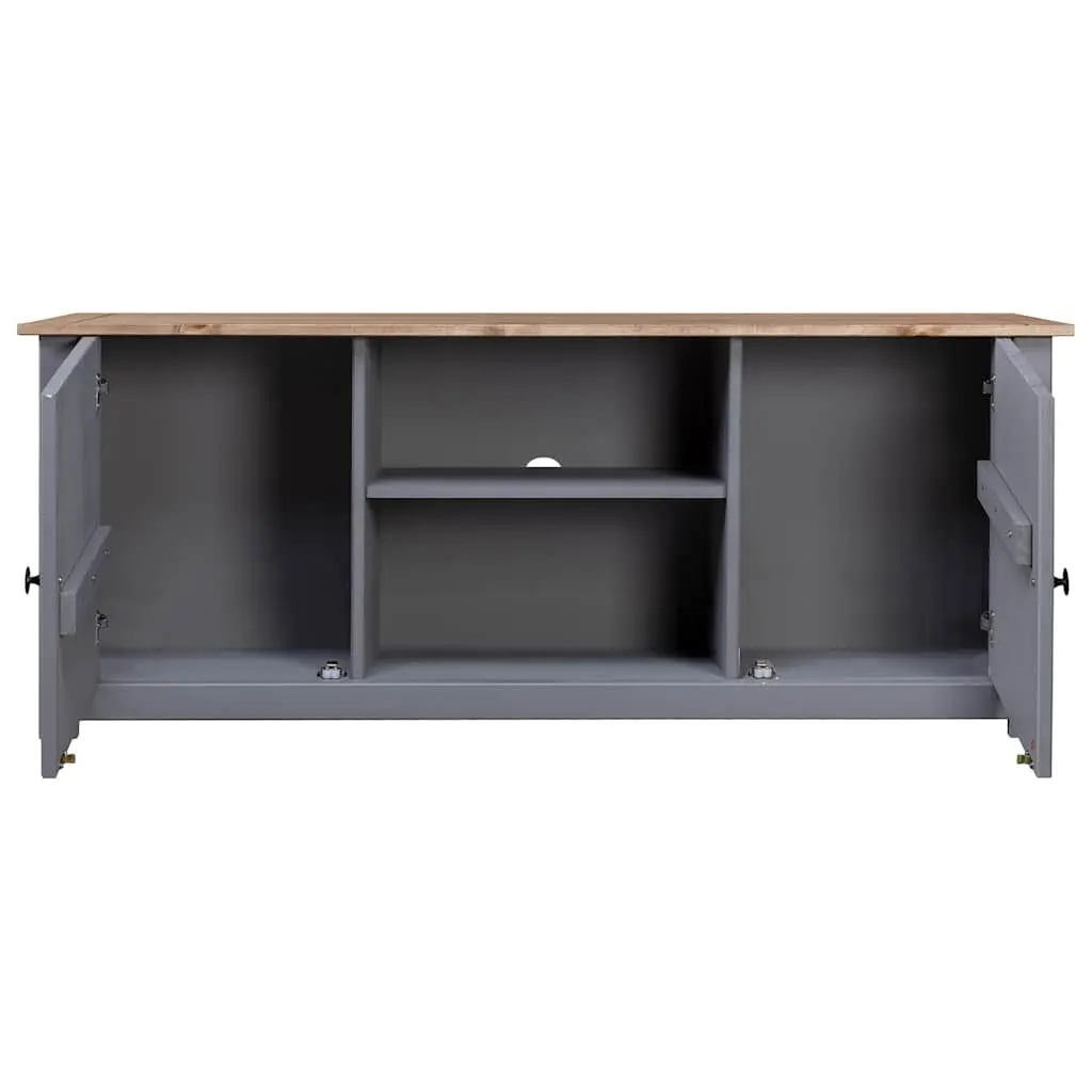 TV Stand Rustic Grey Wooden Storage Unit 120x40x50cm