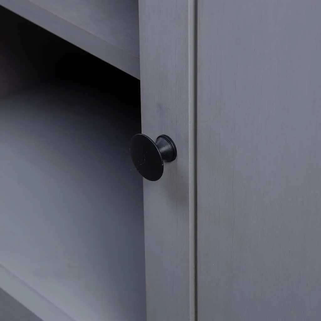 TV Stand Rustic Grey Wooden Storage Unit 120x40x50cm