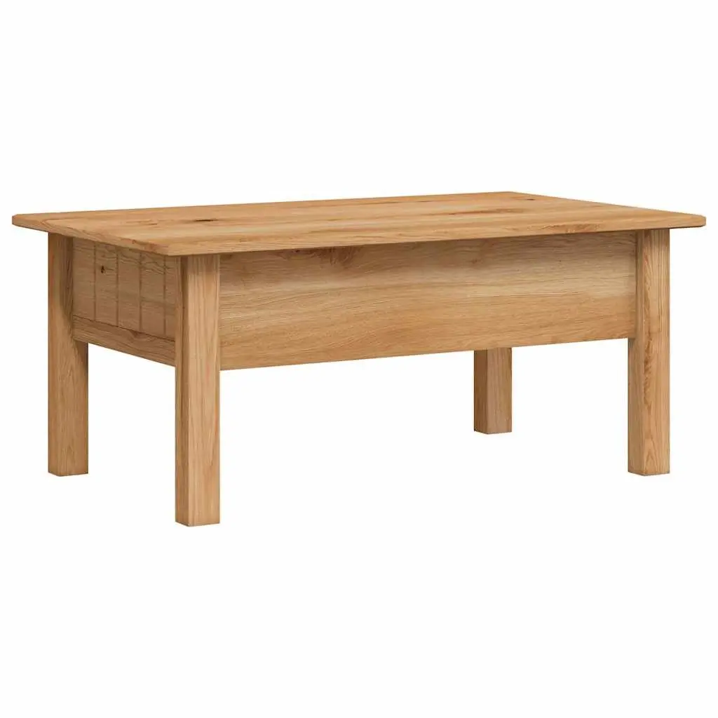Coffee Table Solid Pine Wood with Drawer Brown