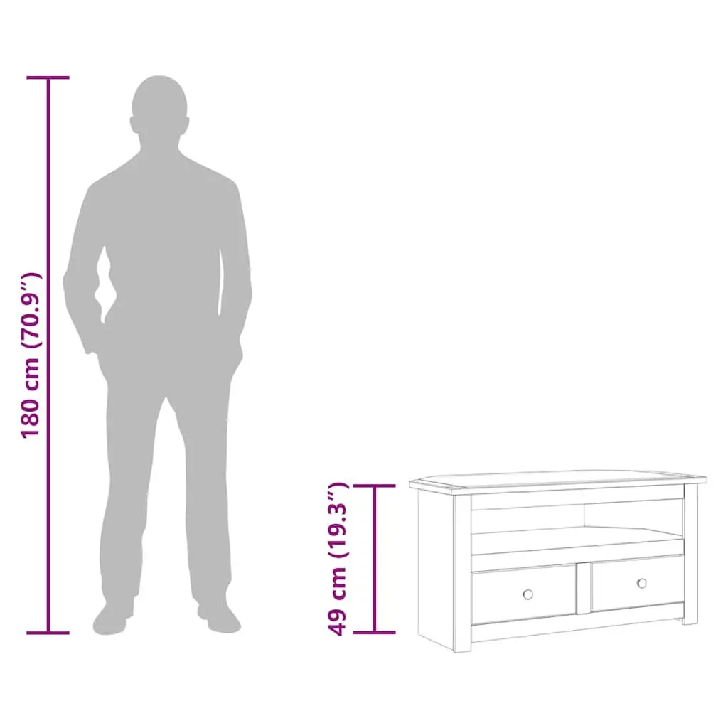 Corner TV Cabinet White Modern Living Room Storage Unit with Drawers